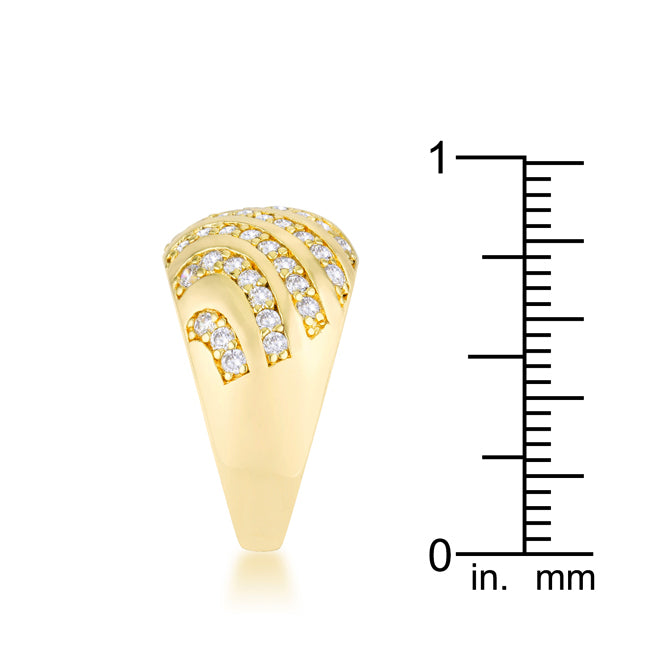 Lovcia Elegant Blue Cat's Eye CZ Dome Ring in 14k Gold-Rings-5-5