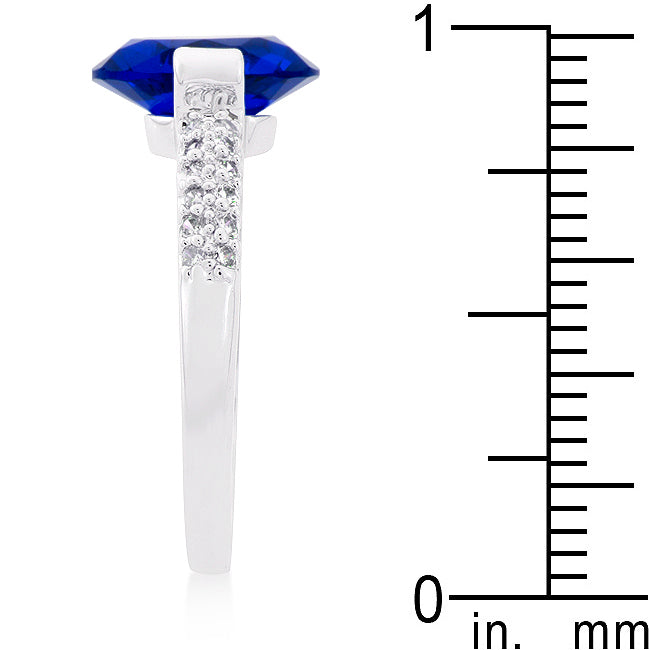 Lovcia Elegant Blue Oval-Cut Cubic Zirconia Engagement Ring-Rings-5-5