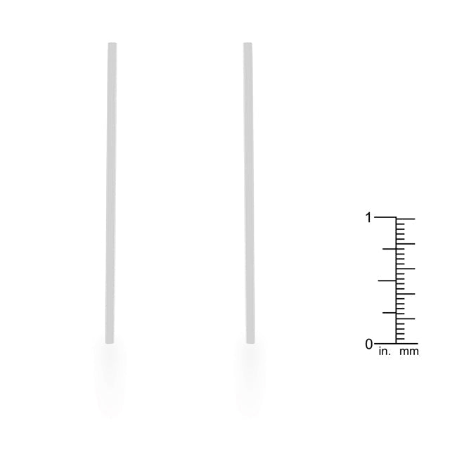 Lovcia Elegant Carolee Rhodium-Plated Stainless Steel Linear Drop Earrings-Earrings-