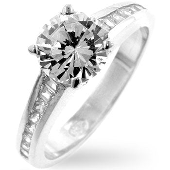 Lovcia Elegant Cathedral Style Cubic Zirconia Engagement Ring-Rings-5-5