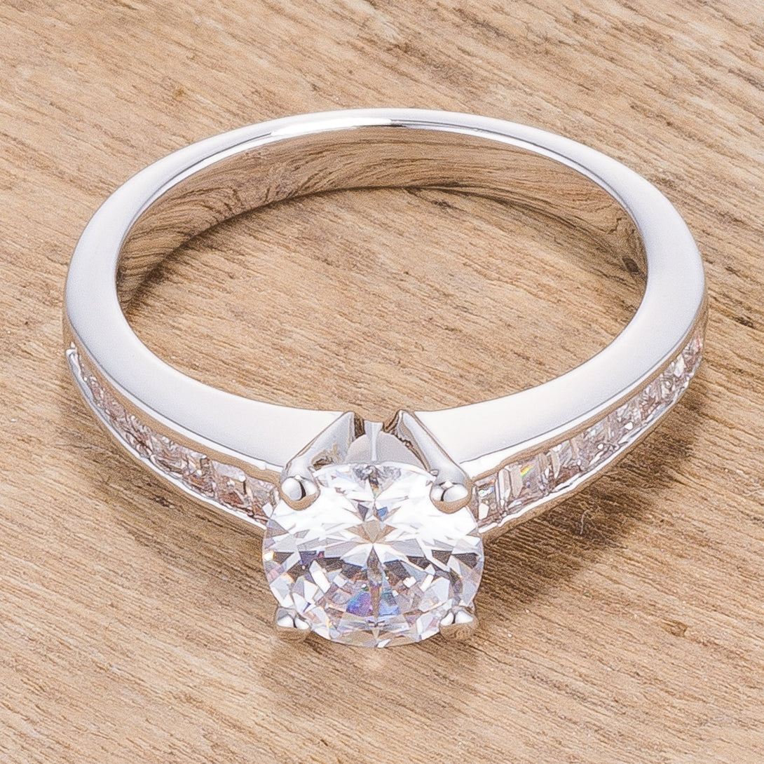 Lovcia Elegant Cathedral Style Cubic Zirconia Engagement Ring-Rings-5-5
