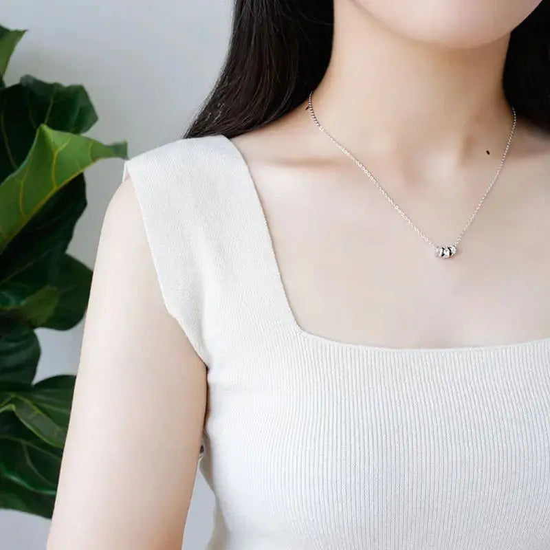 Lovcia Elegant CZ Lucky Beads 925 Sterling Silver Necklace-Necklaces-Silver-Silver