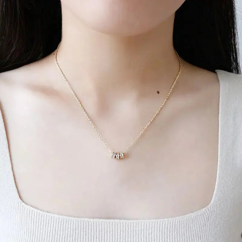Lovcia Elegant CZ Lucky Beads 925 Sterling Silver Necklace-Necklaces-Silver-Silver