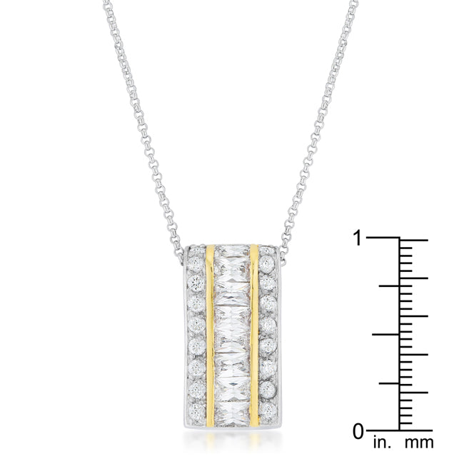 Lovcia Elegant Dual-Tone Triple Row Hoop Pendant-Pendants-