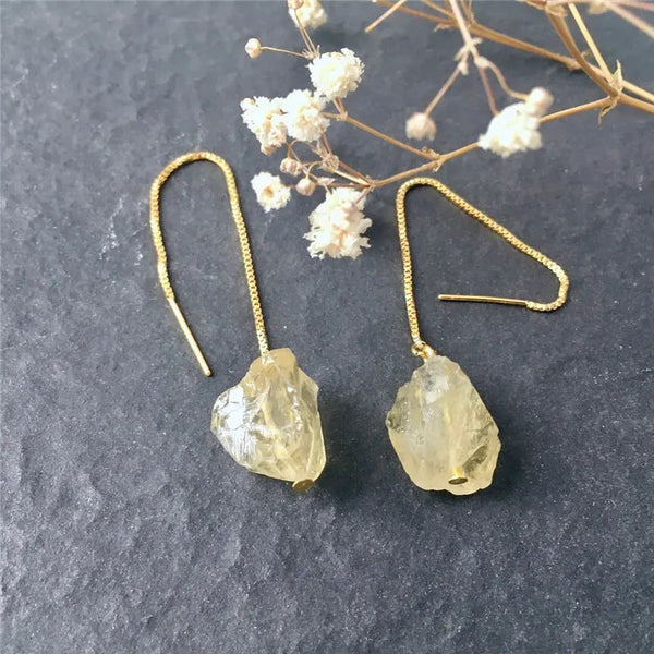 Lovcia Elegant Electroplated Geometric Crystal Drop Earrings-Earrings-White Crystal-White Crystal