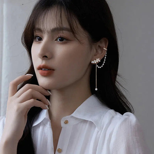 Lovcia Elegant Floral Alloy Earrings for Women-Earrings-Gold-Gold
