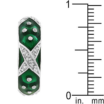 Lovcia Elegant Forest Green Marble Enamel Eternity Band-Rings-5-5