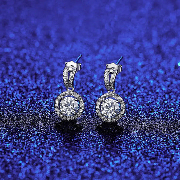 Lovcia Elegant Geometric Moissanite Stud Earrings for Women in S925 Sterling Silver-Earrings-MSE031style-MSE031style