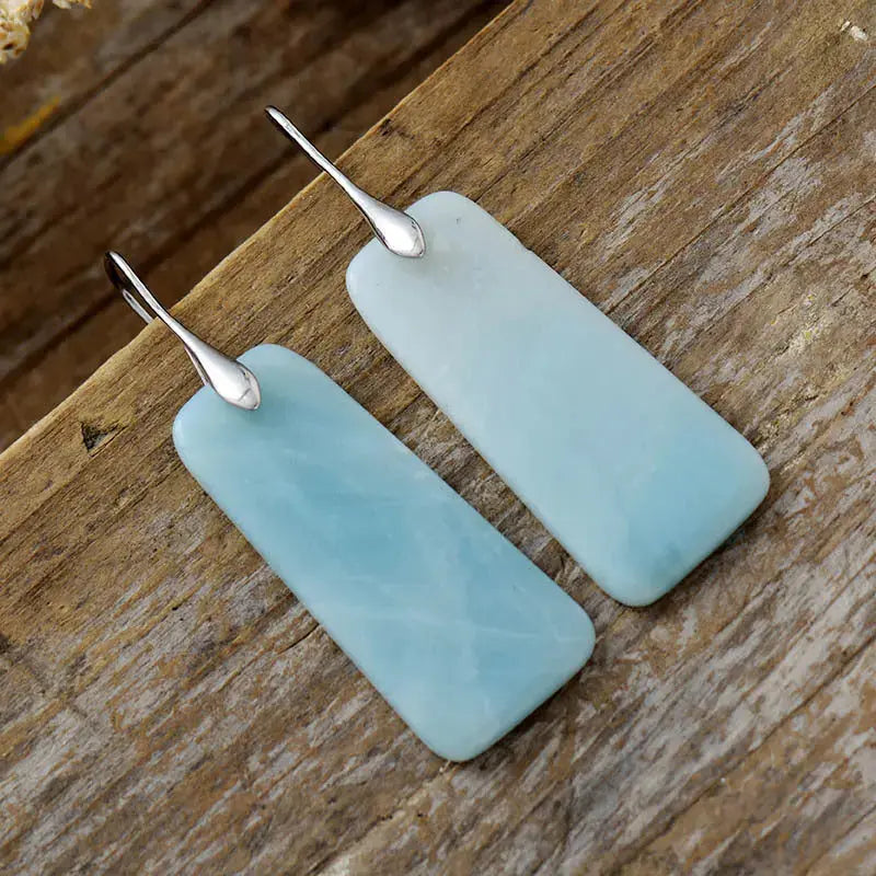 Lovcia Elegant Geometric Natural Stone Drop Earrings for Women-Earrings-Gold-One Size-Gold