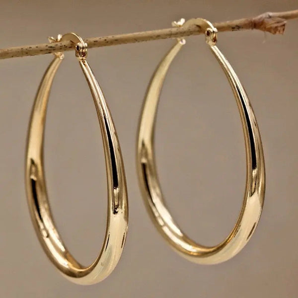 Lovcia Elegant Geometric Oval Earrings for Women-Earrings-Silver-Silver