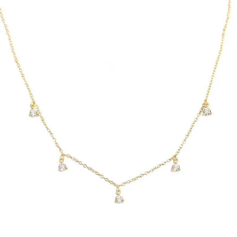 Lovcia Elegant Geometry Round CZ Tassels 925 Sterling Silver Necklace-Necklaces-Silver-Silver
