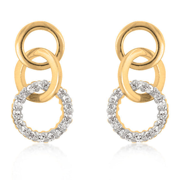 Lovcia Elegant Gold-Plated Triplet Hoop Earrings-Earrings-