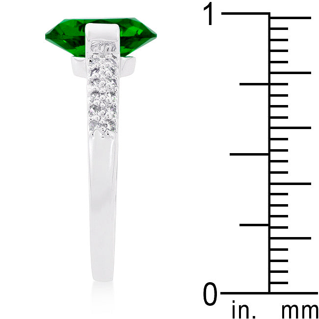 Lovcia Elegant Green Oval-Cut Cubic Zirconia Engagement Ring-Rings-5-5