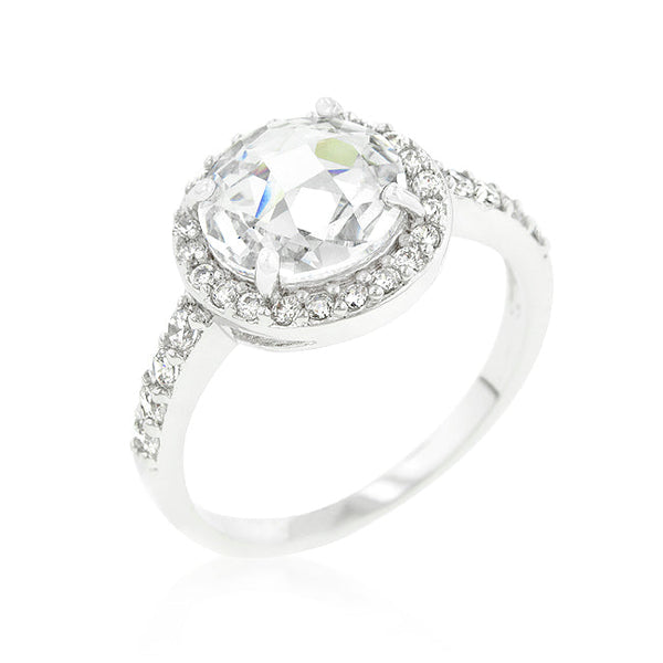 Lovcia Elegant Halo Cubic Zirconia Engagement Ring-Rings-5-5