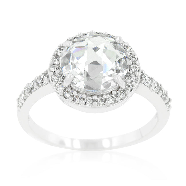 Lovcia Elegant Halo Cubic Zirconia Engagement Ring-Rings-5-5