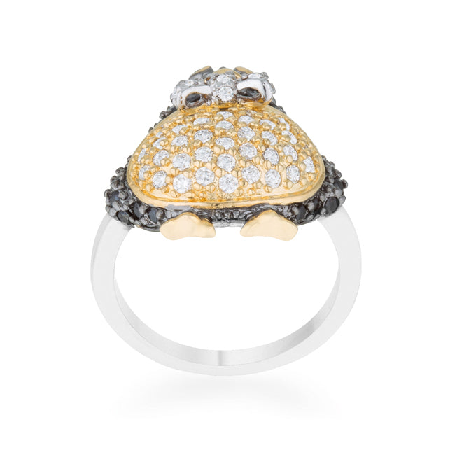 Lovcia Elegant Jet Black Cubic Zirconia Penguin Statement Ring-Rings-5-5