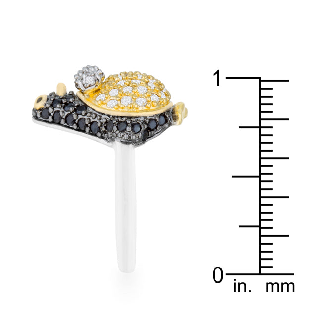 Lovcia Elegant Jet Black Cubic Zirconia Penguin Statement Ring-Rings-5-5