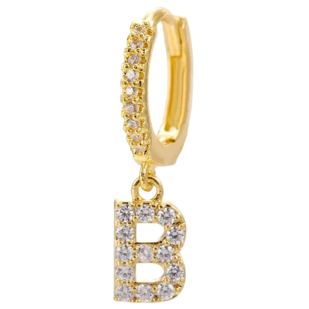 Lovcia Elegant Letter Earrings: Stylish Fashion Jewellery for Women - Gold Plated-Earrings-Gold2pcs-B-Gold2pcs