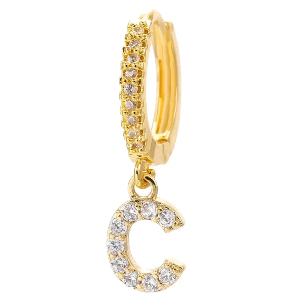 Lovcia Elegant Letter Earrings: Stylish Fashion Jewellery for Women - Gold Plated-Earrings-Gold2pcs-C-Gold2pcs