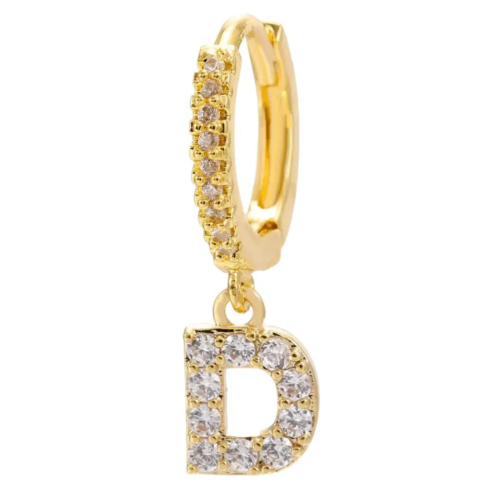 Lovcia Elegant Letter Earrings: Stylish Fashion Jewellery for Women - Gold Plated-Earrings-Gold2pcs-D-Gold2pcs