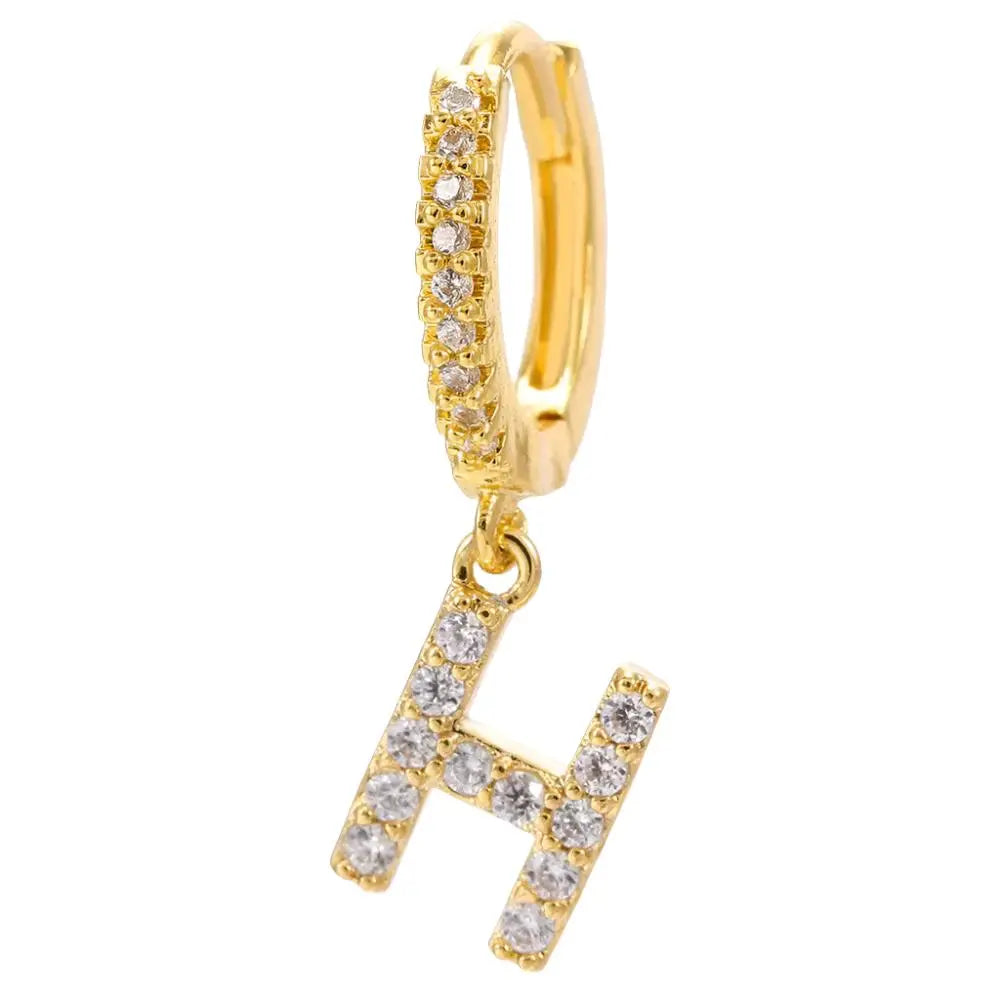 Lovcia Elegant Letter Earrings: Stylish Fashion Jewellery for Women - Gold Plated-Earrings-Gold2pcs-H-Gold2pcs