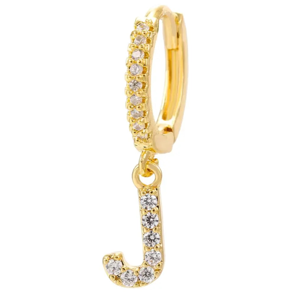 Lovcia Elegant Letter Earrings: Stylish Fashion Jewellery for Women - Gold Plated-Earrings-Gold2pcs-J-Gold2pcs