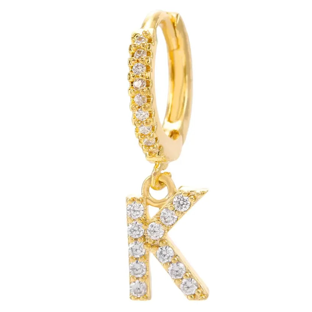 Lovcia Elegant Letter Earrings: Stylish Fashion Jewellery for Women - Gold Plated-Earrings-Gold2pcs-K-Gold2pcs