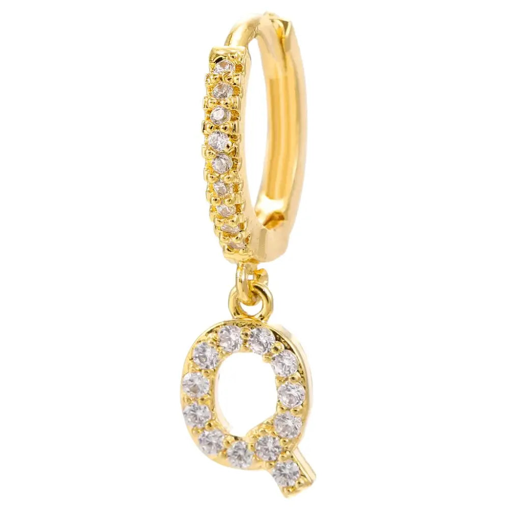 Lovcia Elegant Letter Earrings: Stylish Fashion Jewellery for Women - Gold Plated-Earrings-Gold2pcs-Q-Gold2pcs