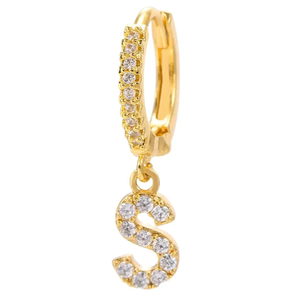 Lovcia Elegant Letter Earrings: Stylish Fashion Jewellery for Women - Gold Plated-Earrings-Gold2pcs-S-Gold2pcs