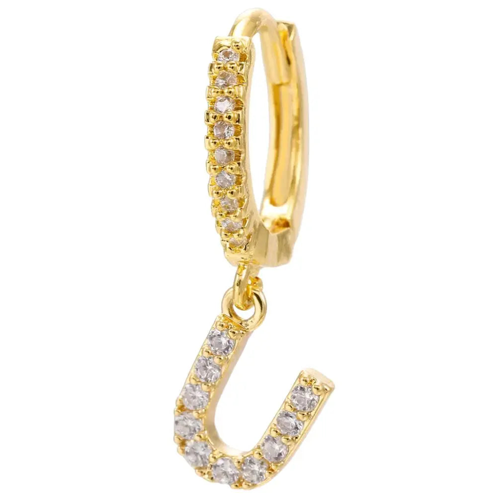 Lovcia Elegant Letter Earrings: Stylish Fashion Jewellery for Women - Gold Plated-Earrings-Gold2pcs-U-Gold2pcs