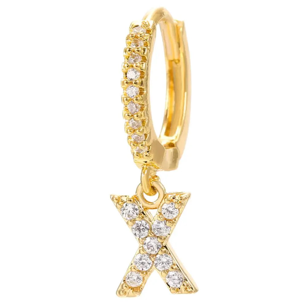 Lovcia Elegant Letter Earrings: Stylish Fashion Jewellery for Women - Gold Plated-Earrings-Gold2pcs-X-Gold2pcs