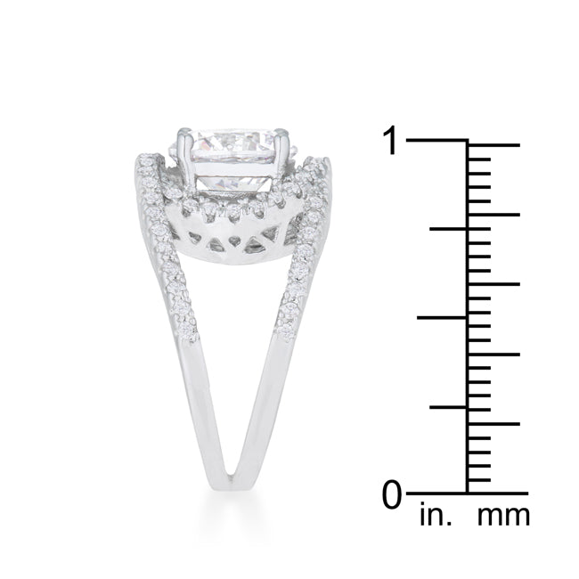 Lovcia Elegant Marcie Rhodium Ring with 3ct CZ Stones-Rings-5-5