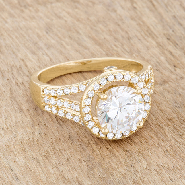 Lovcia Elegant Marylin 2.5ct CZ 14k Gold Prong Set Ring-Rings-5-5