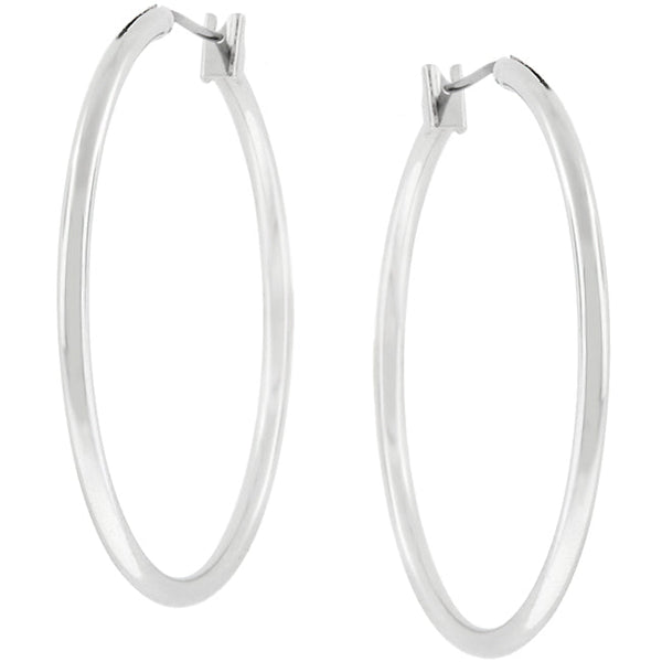 Lovcia Elegant Mini Silver Tone Hoop Earrings-Earrings-