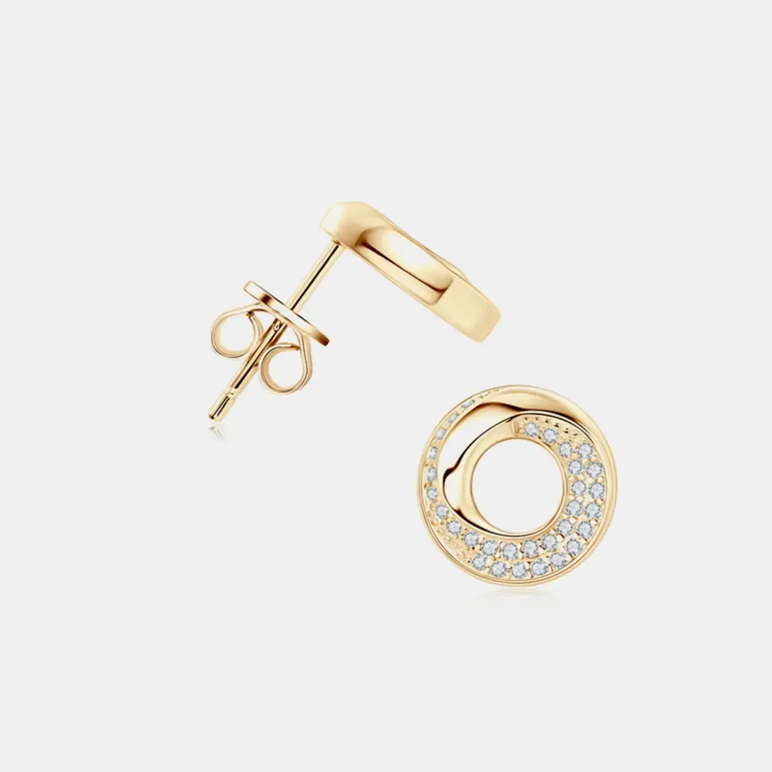 Lovcia Elegant Moissanite Stud Earrings in 925 Sterling Silver for Women-Earrings-Gold-One Size-Gold