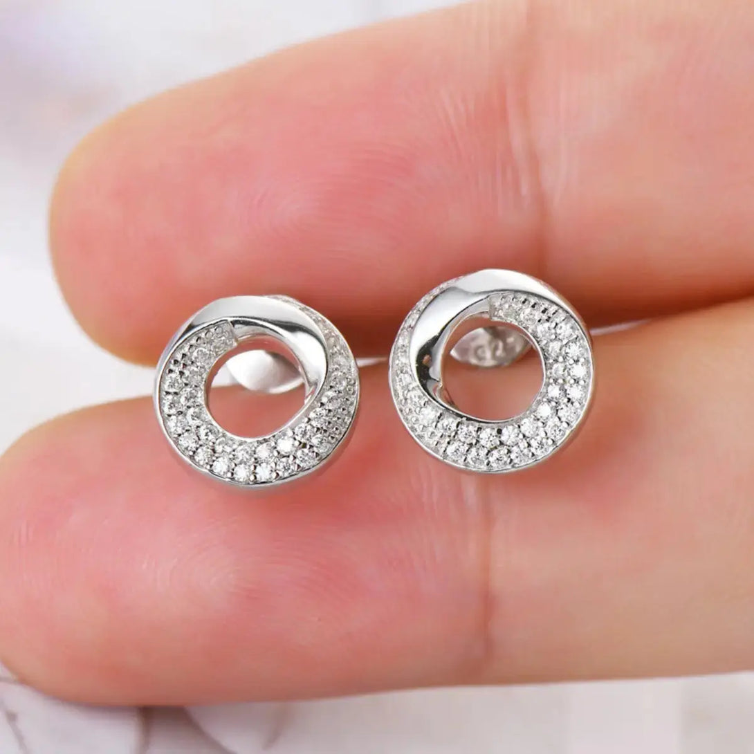 Lovcia Elegant Moissanite Stud Earrings in 925 Sterling Silver for Women-Earrings-Gold-One Size-Gold