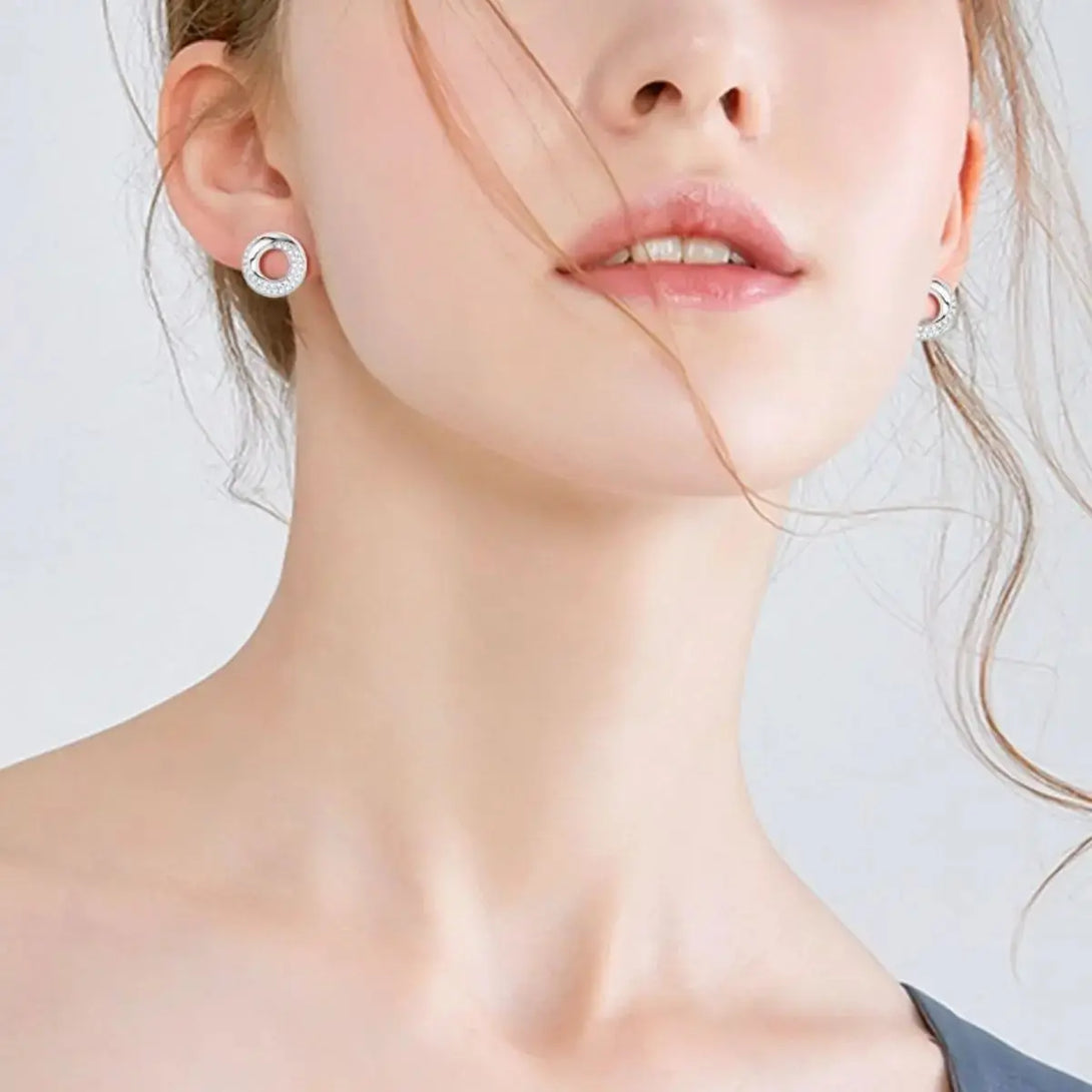 Lovcia Elegant Moissanite Stud Earrings in 925 Sterling Silver for Women-Earrings-Silver-One Size-Silver