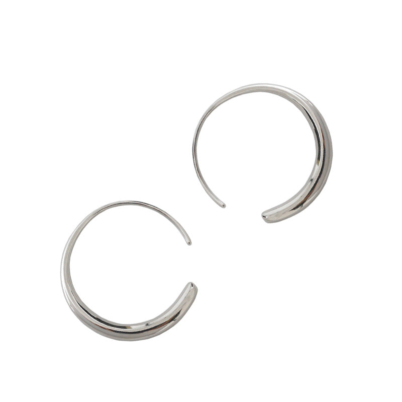 Lovcia Elegant O-Shaped 925 Sterling Silver Hoop Earrings for Women with 18K Gold/Rhodium Finish-Earrings-Rhodium-Rhodium