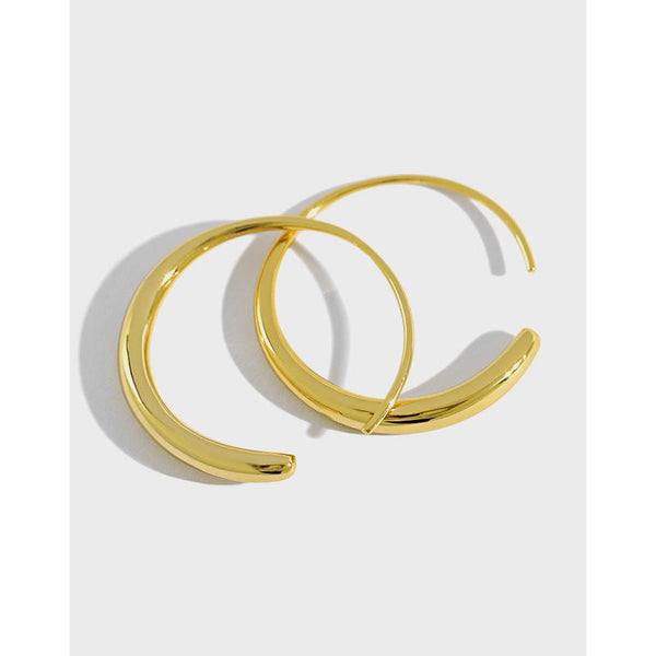 Lovcia Elegant O-Shaped 925 Sterling Silver Hoop Earrings for Women with 18K Gold/Rhodium Finish-Earrings-Yellow Gold-Yellow Gold