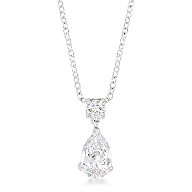 Lovcia Elegant Pear-Cut Cubic Zirconia Chandelier Necklace-Pendants-