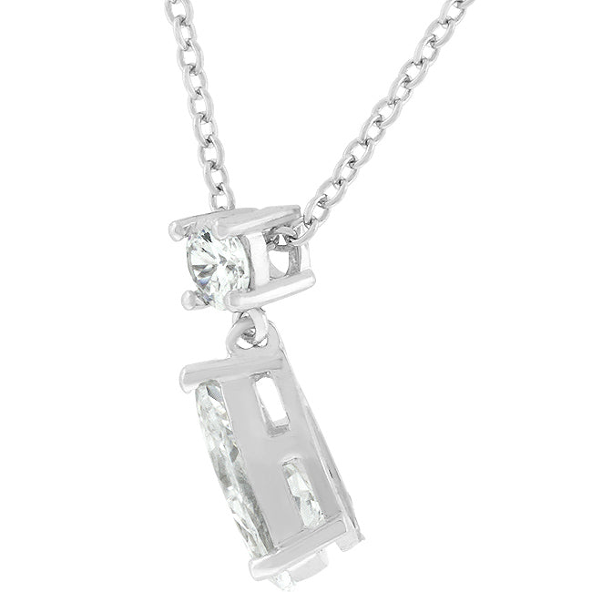 Lovcia Elegant Pear-Cut Cubic Zirconia Chandelier Necklace-Pendants-