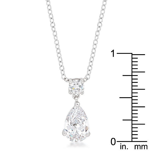 Lovcia Elegant Pear-Cut Cubic Zirconia Chandelier Necklace-Pendants-