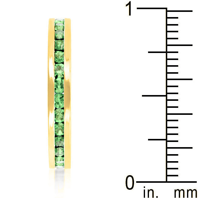 Lovcia Elegant Peridot Crystal Gold-Plated Eternity Band Ring-Rings-5-5