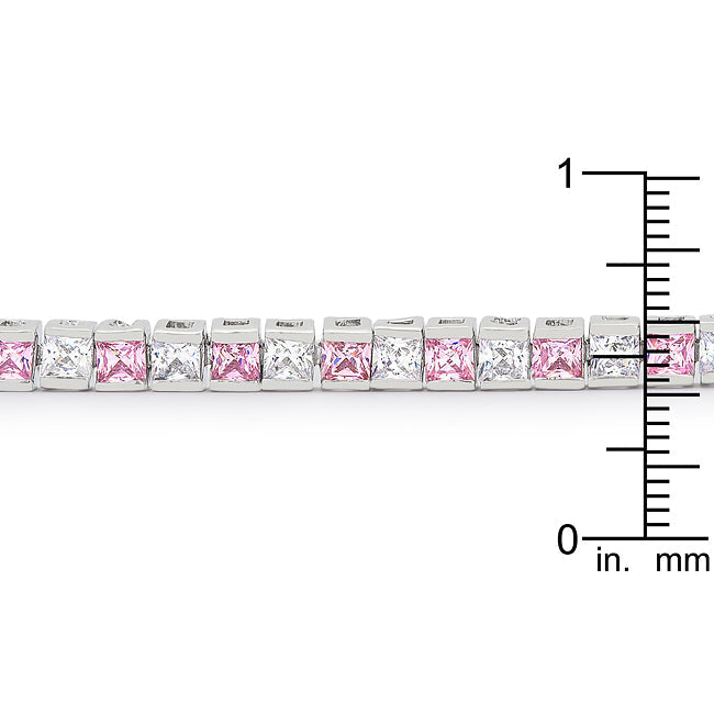 Lovcia Elegant Princess Cut Cubic Zirconia Rhodium Bracelet-Bracelets-