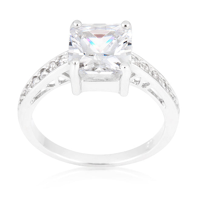 Lovcia Elegant Princess-Cut Cubic Zirconia Ring-Rings-5-5