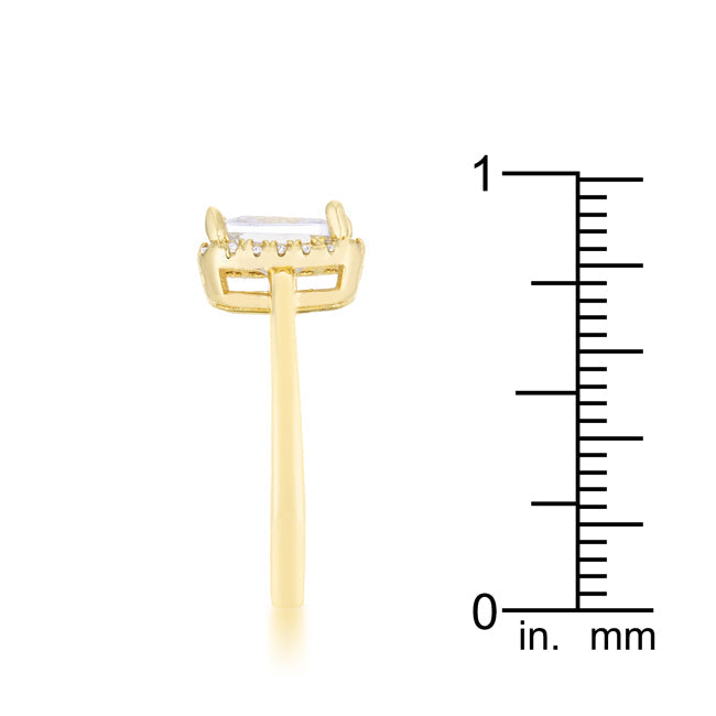 Lovcia Elegant Radiant-Style CZ Ring in 14k Gold with Pave Accents-Rings-5-5