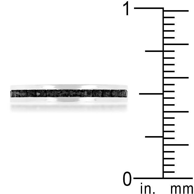 Lovcia Elegant Regal Splendor Jet Black Crystal Eternity Ring-Rings-5-5
