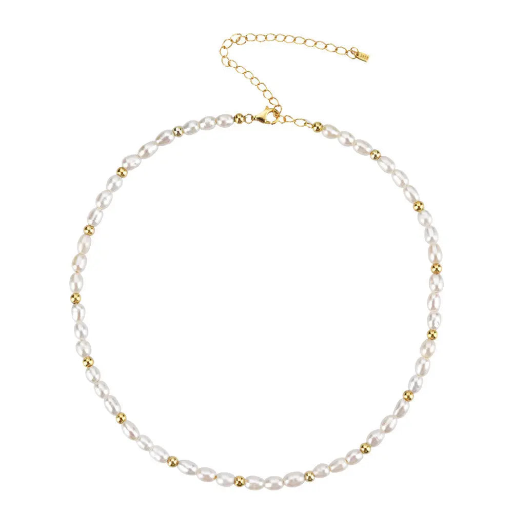 Lovcia Elegant Retro Freshwater Pearl Necklace for Women-Necklaces-18K Gold-18K Gold