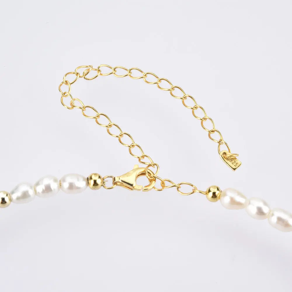 Lovcia Elegant Retro Freshwater Pearl Necklace for Women-Necklaces-Platinum-Platinum