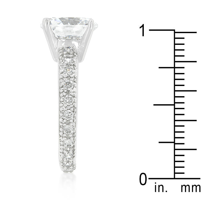 Lovcia Elegant Rhodium-Finished Cubic Zirconia Engagement Ring-Rings-5-5